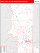 Spokane-Spokane Valley Metro Area Digital Map Red Line Style